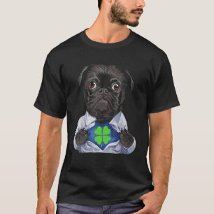 Mops Irish Clover St Patrick Day Dog Lover Geschen T-Shirt
