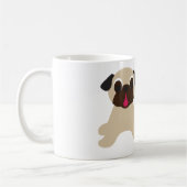 Mops ist großer Hund, kleine Kaffeetasse (Links)