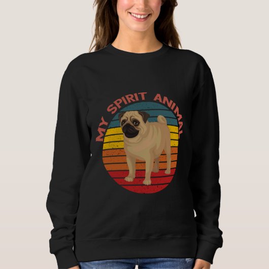 Mops ist mein Geist Retro Style Essential T-Sh Sweatshirt (Vorderseite)