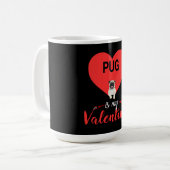 Mops ist mein Valentine Kaffeetasse (Vorderseite Links)