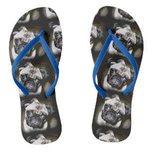 Mops ist schwarz badesandalen