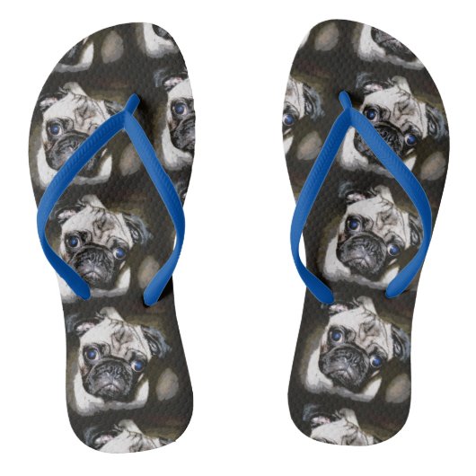 Mops ist schwarz badesandalen (Fußbett)