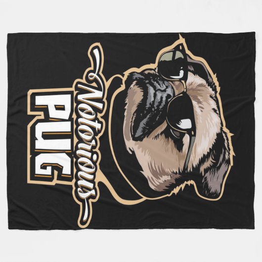 Mops Items Mops Gift Mops Blanket Fleecedecke (Vorderseite (Horizontal))