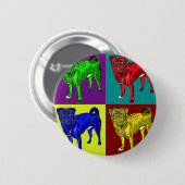 Mops Jack in 4 Farben Button (Vorne & Hinten)