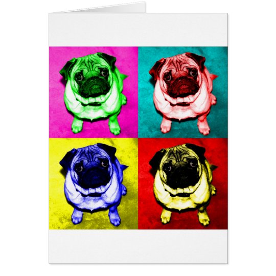 Mops Jack in 4 Farben Karte