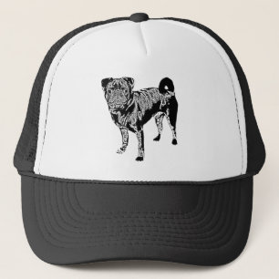 Mops Jack monochrom Truckerkappe