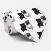 Mops Jack und Richi Krawatte (Gerollt)