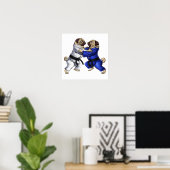 Mops Jiu-Jitsu-Wrestler Poster (Heimbüro)