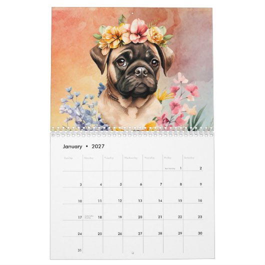 Mops Kalender (Jan 2027)