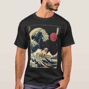Mops Kanagawa Japanische Surf-Welle T-Shirt