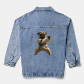 Mops Karate Schule Jeansjacke (Rückseite)