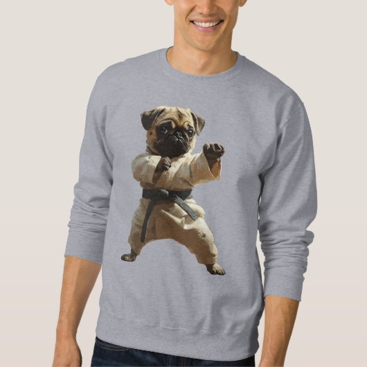 Mops Karate Schule Sweatshirt (Vorderseite)