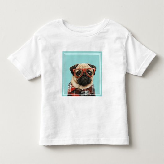 Mops Kariert Shirt (Vorderseite)