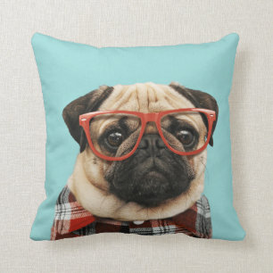 Mops Kariert Shirt Kissen