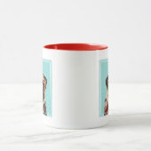 Mops Kariert Shirt Tasse (Zentrum)