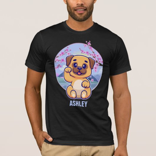 Mops Kawaii Niedliches Geschenk Hund Haustier T - T-Shirt (Vorderseite)