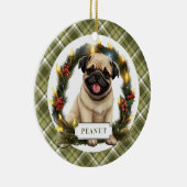 Mops Keramik Circle Ornament (Rechts)
