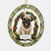 Mops Keramik Circle Ornament (Links)