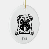 Mops Keramik Ornament (Rechts)