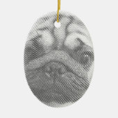 Mops Keramik Ornament (Vorne)
