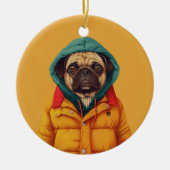 Mops Keramik Ornament (Vorne)