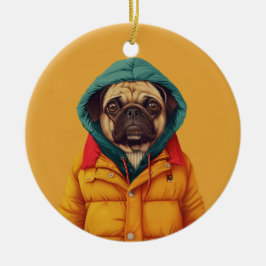 Mops Keramik Ornament