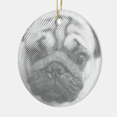 Mops Keramik Ornament (Links)