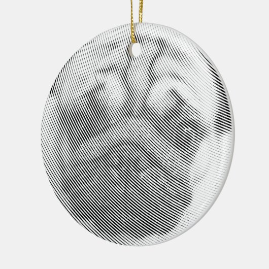 Mops Keramik Ornament (Links)