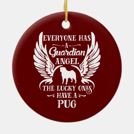 Mops Keramik Ornament (Hinten)