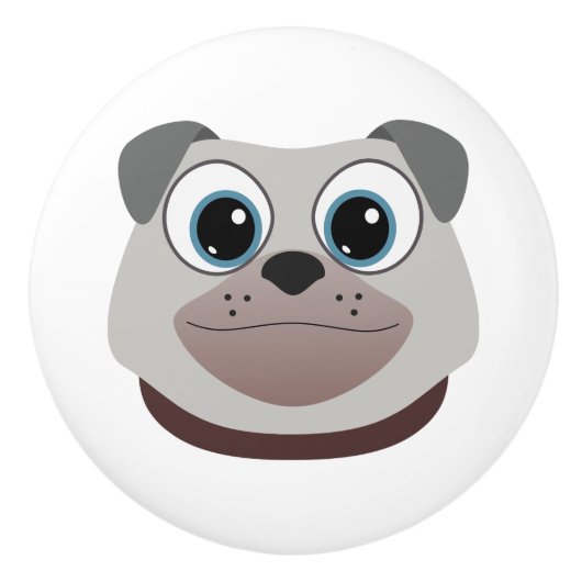 Mops Keramikknauf (Vorderseite)