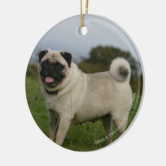 Mops-Keuchen Keramikornament (Links)
