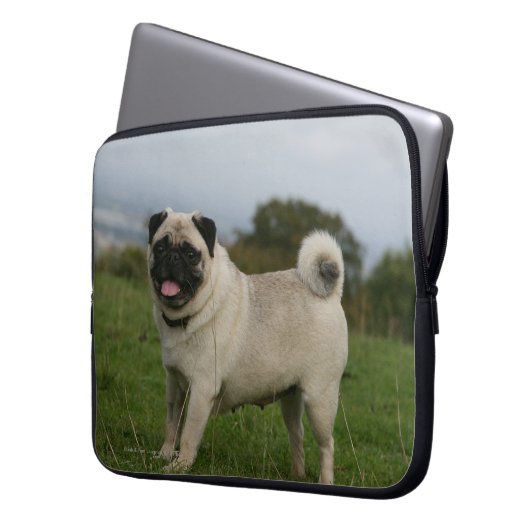 Mops-Keuchen Laptopschutzhülle (Vorderseite Links)