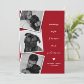 Mops & Kisses Foto Collage Valentines Feiertagskarte (Stehend Vorderseite)