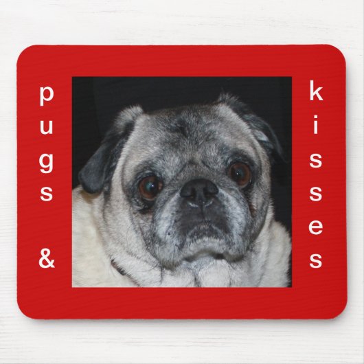 Mops & Kisses Mousepad (Vorne)