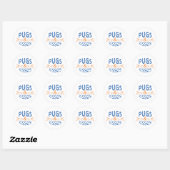 Mops & Kisses Round Stickers (Blatt)
