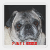 Mops & Kisses Sticker (Vorderseite)