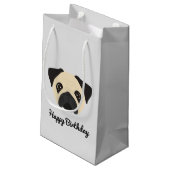 Mops Kleine Geschenktasche Geschenktüte (Rückseite Schrägansicht)