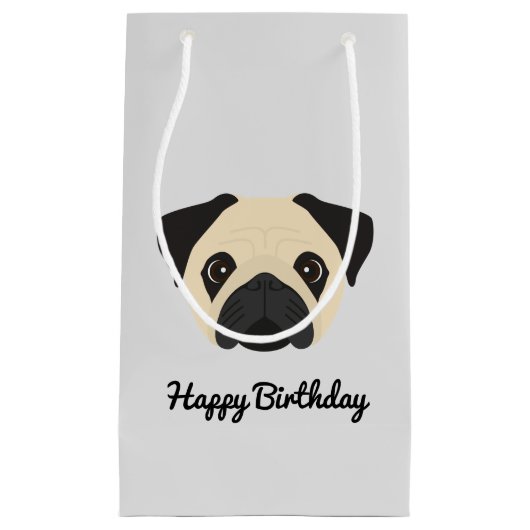 Mops Kleine Geschenktasche Geschenktüte (Vorderseite)