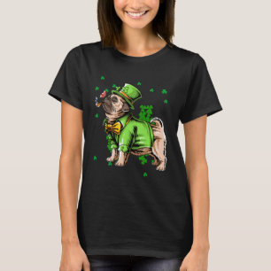 Mops Kobold St Patricks Day Hund Irischer Kleeblat T-Shirt