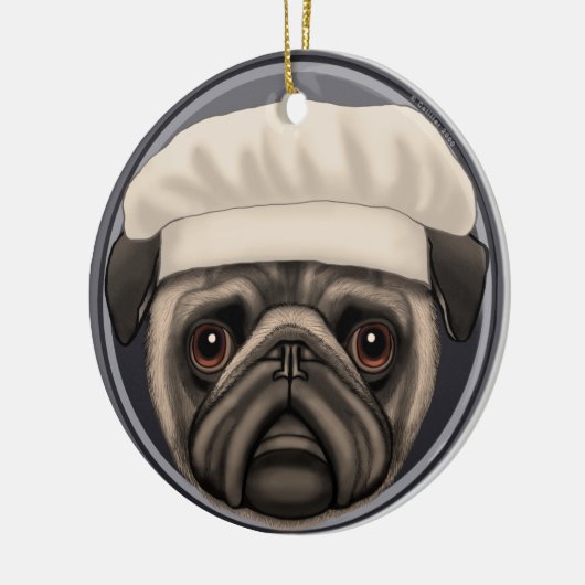 Mops Koch Keramikornament (Links)