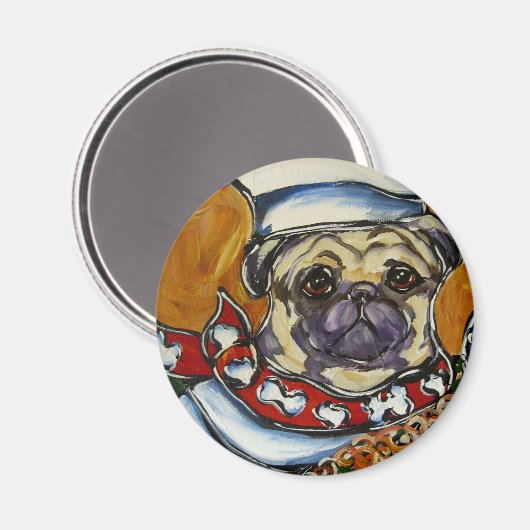 Mops Koch Magnet (Vorderseite/Rückseite)