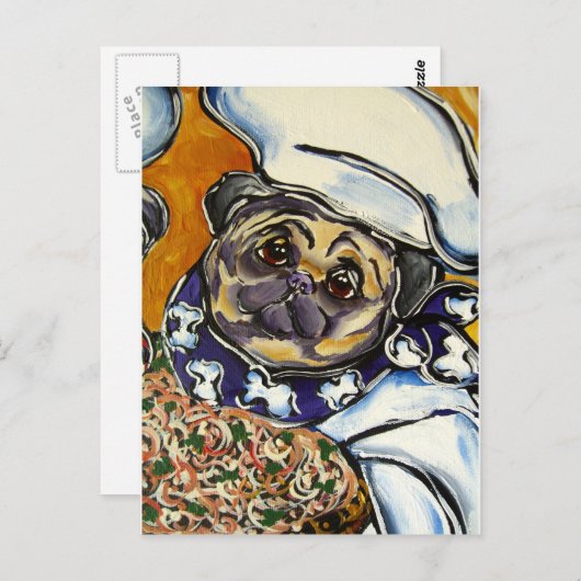 Mops Koch Postkarte (Vorne/Hinten)