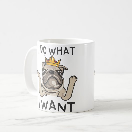 MOPS-KÖNIG Darmzotten Kaffeetasse (Vorderseite Links)