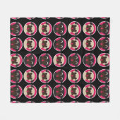 Mops-Kopf-Fleecethrow-Decke Fleecedecke (Vorderseite (Horizontal))