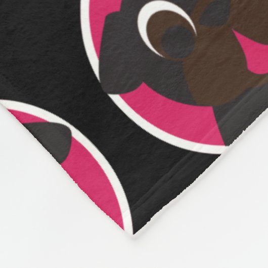 Mops-Kopf-Fleecethrow-Decke Fleecedecke (Ecke)