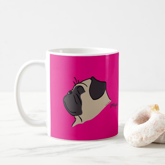 Mops Kopf Silhouette Kaffeetasse