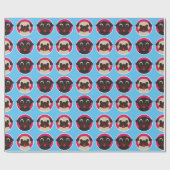 Mops-Kopf-Verpackungs-Papier - groß Geschenkpapier (Flach)