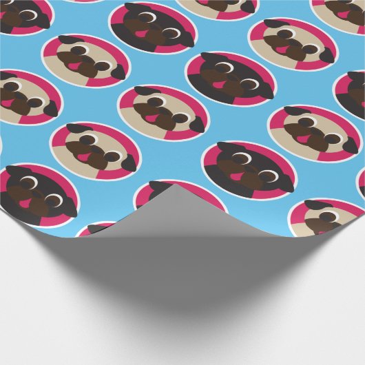 Mops-Kopf-Verpackungs-Papier - groß Geschenkpapier (Ecke)