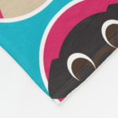 Mops-Köpfe auf aquamariner Fleece-Decke Fleecedecke (Ecke)