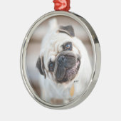 Mops-Kopfneigung Ornament Aus Metall (Links)